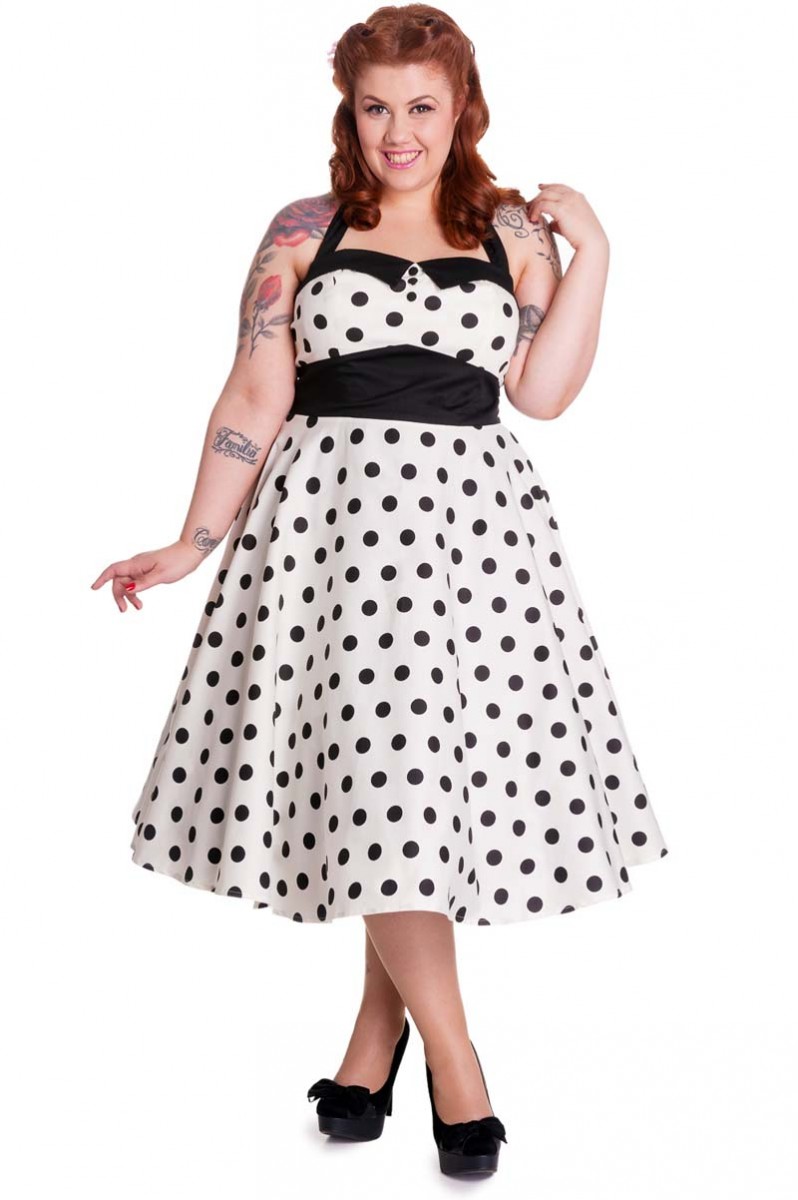 HellBunny ADELAIDE 50er Jahre retro Polka Dots Neckholder Swing Kleid Rockabilly eBay
