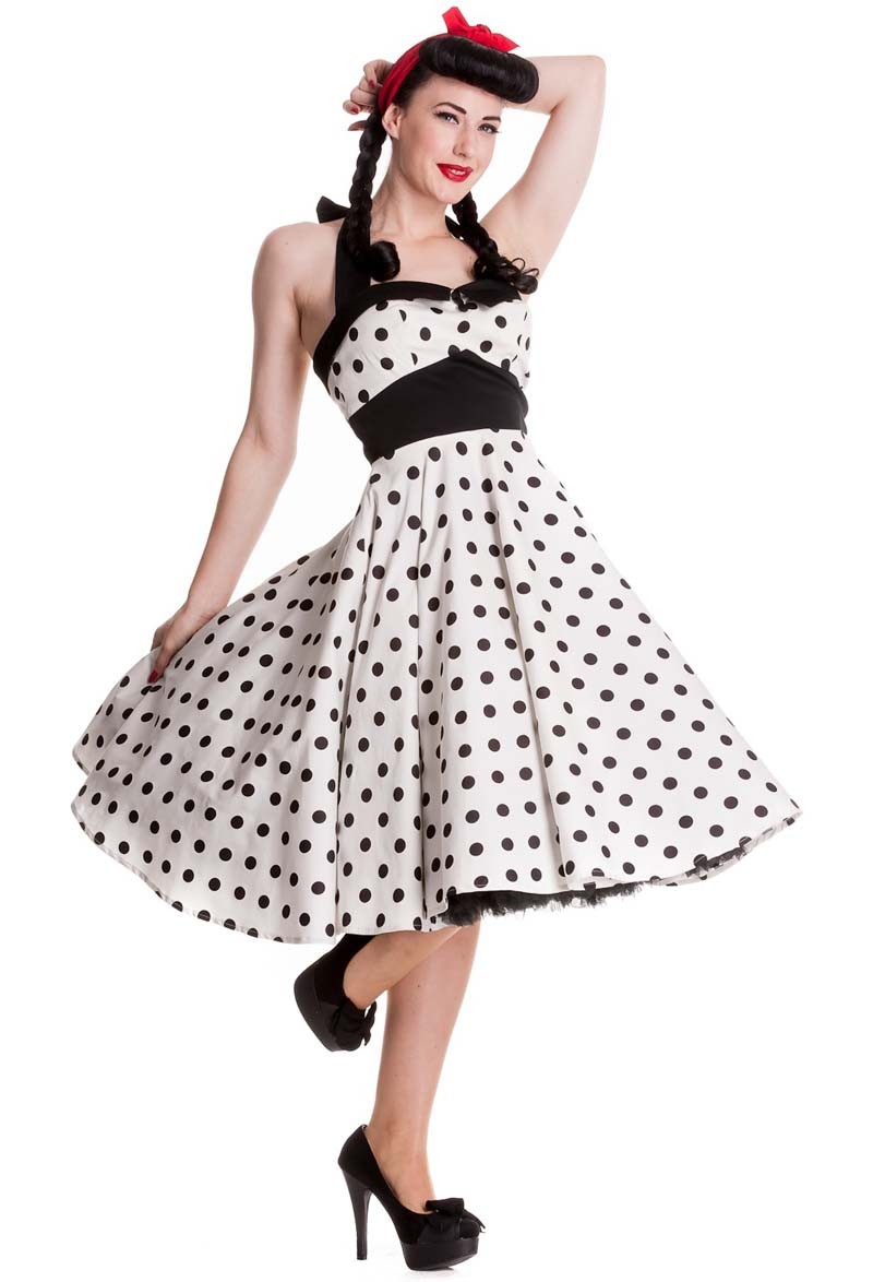 HellBunny ADELAIDE 50er Jahre retro Polka Dots Neckholder Swing Kleid Rockabilly eBay